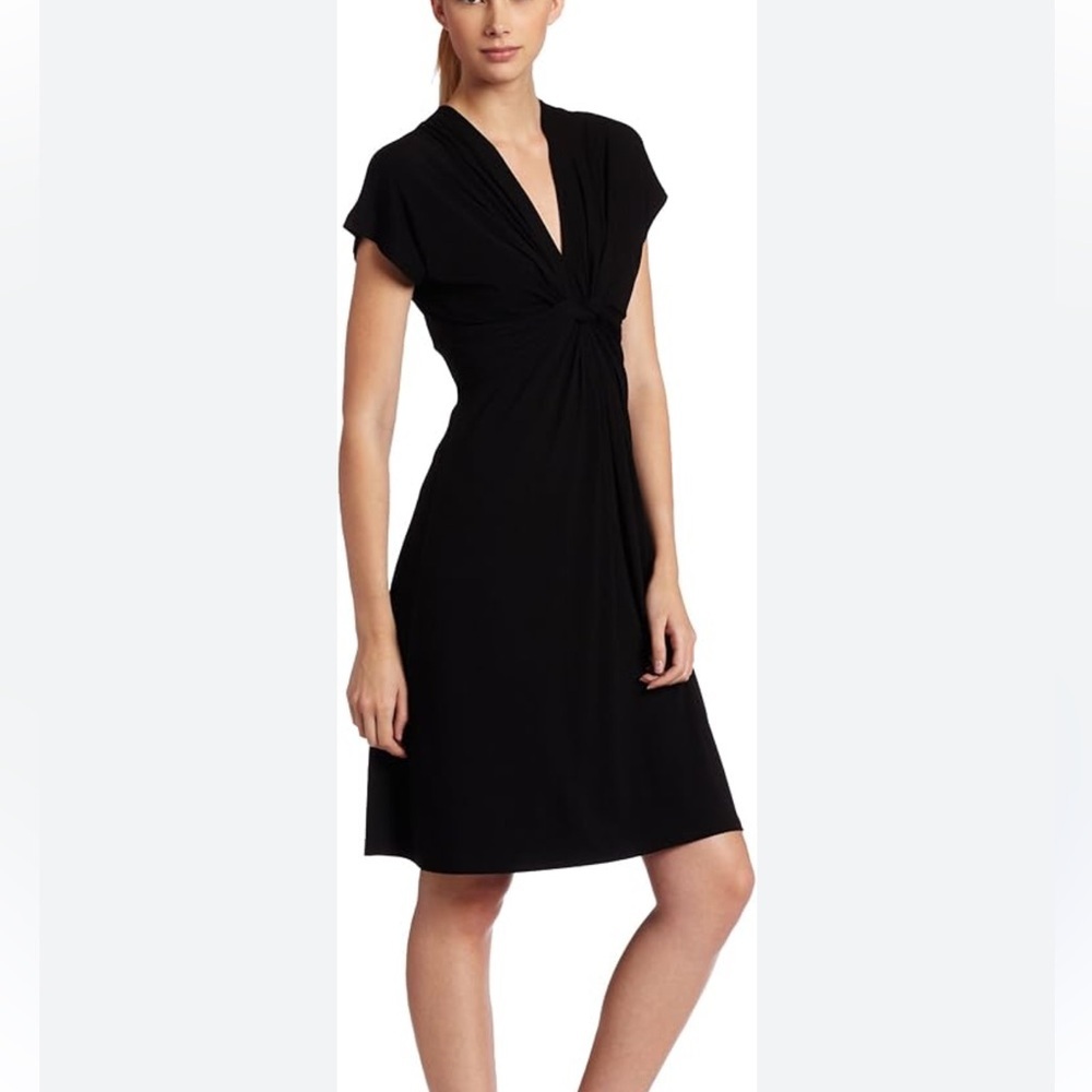 Buffalo David Bitton Black Jersey V-Neck Midi Dress S